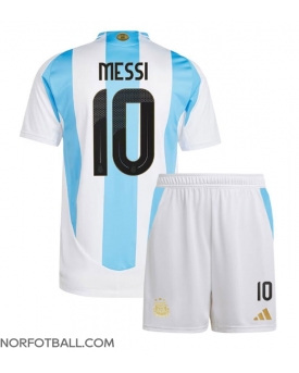 Billige Fotballdrakt Argentina Lionel Messi #10 Replika Hjemmedraktsett Barn Copa America 2024 Kortermet (med bukser)
